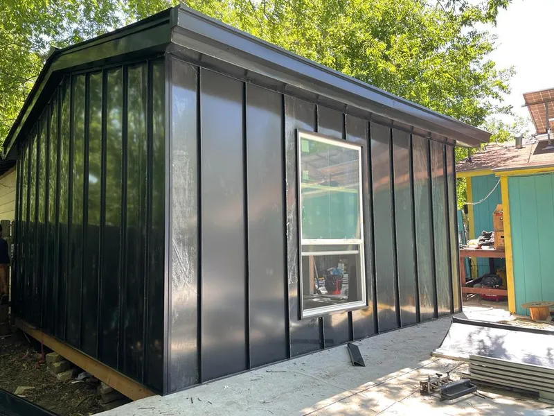 Black standing seam metal wall panels for Metal Roof Installation in Southington